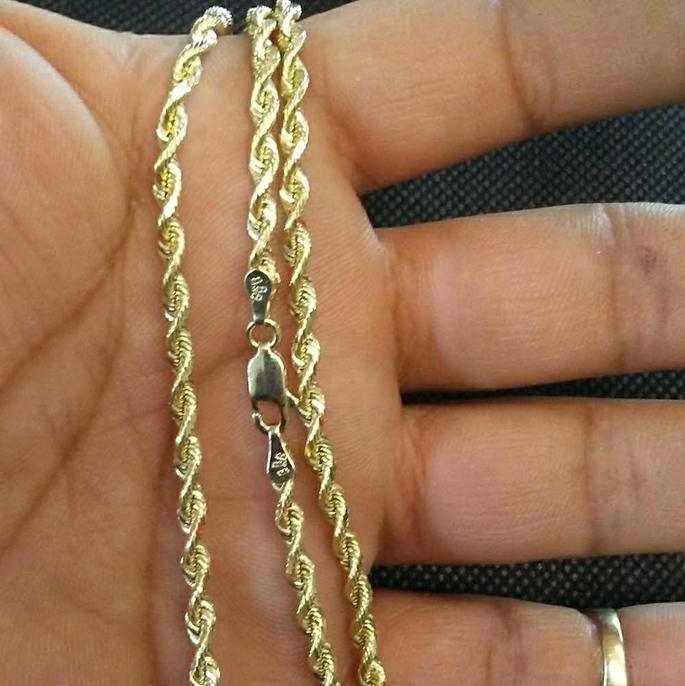 10kt solid gold rope chain